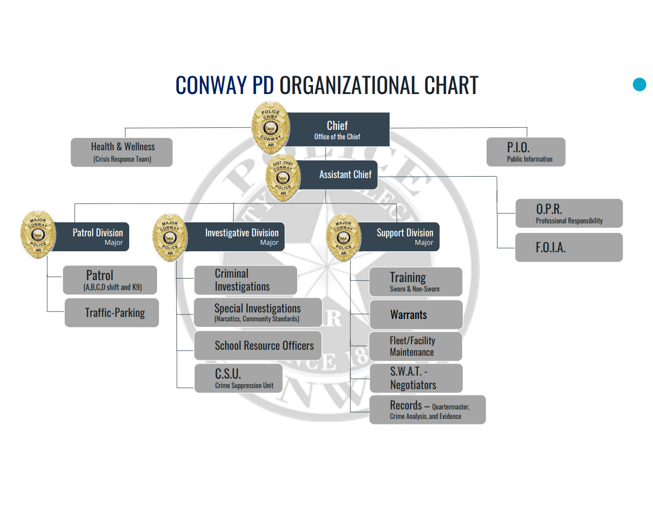 Conway PD Org Chart January 2025